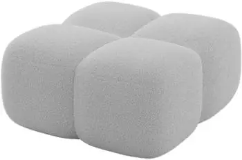ALTDECOR Miko-Puf modularer Sitzhocker Boucl&eacute; hellgrau 90x90x45cm (800001941186)