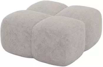 ALTDECOR Miko-Puf Pouf Velours hellgrau 90x90x45cm (800001941164)