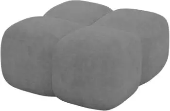 ALTDECOR Miko-Puf Sitzhocker Velours grau 90x90x45cm (800001941129)