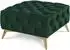S-Style Möbel Chesterfield Whitby Polsterhocker Samt, dunkelgrün, goldene Füße (800001086747)