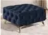 S-Style Möbel Chesterfield Whitby Polsterhocker marineblau, Samt, goldene Füße (800001086780)