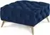 S-Style Möbel Chesterfield Whitby Polsterhocker marineblau, Samt, goldene Füße (800001086780)