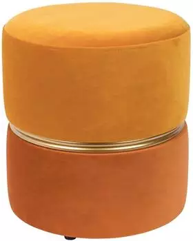 MAISON EN VOGUE Bubbly Sun Sitzhocker Samt, gelb, &Oslash;35cm (1400028)