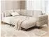 S-Style Möbel Cardea Polsterhocker Bubble-Optik hellbeige Strukturstoff 110x46x65cm (800001495707)