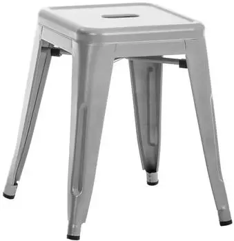 CLP Armin Metallhocker stapelbar, silber, 46cm Sitzh&ouml;he (10858642)