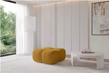 ALTDECOR Miko-Puf Pouf Cord, senfgelb, 90x90x45cm (800001941180)