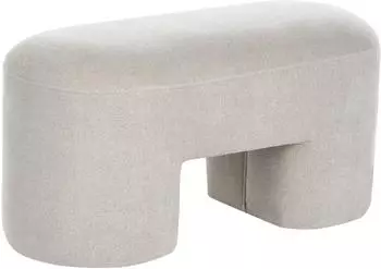 Beliani DECORAH Polsterbank Boucl&eacute;, hellbeige, U-Form, 88x46x39cm
