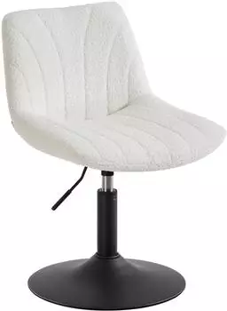 Vasagle Barhocker mit R&uuml;ckenlehne, h&ouml;henverstellbar, drehbar, cremewei&szlig; (LJB160WD01)