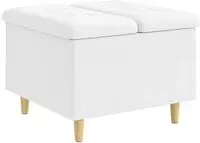 vidaXL Ottoman mit Stauraum Wei&szlig; 60 x 60 x 45 cm Kunstleder
