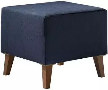 Mirjan24 Oviedo Polsterhocker, blau, quadratisch, 51x45x51cm