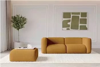 ALTDECOR MIRA-PUF Pouf Cord senfgelb 91x89x40cm