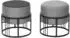en.casa Tas Sitzhocker 2er-Set, stapelbar, 2-in-1, hellgrau (38x38cm)