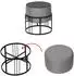 en.casa Tas Sitzhocker 2er-Set, stapelbar, 2-in-1, hellgrau (38x38cm)