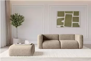 ALTDECOR MIRA-PUF modularer Pouf Velours, braun, 91x89x40cm