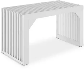 TecTake Hocker Ribb Lamellenoptik wei&szlig;, 350kg (404693)