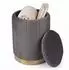 Relaxdays Samthocker mit Stauraum, anthrazit (32x42cm)