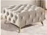 S-Style Möbel Chesterfield Whitby Polsterhocker, beige, Samt, goldene Füße, 80x45cm