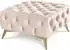 S-Style Möbel Chesterfield Whitby Polsterhocker, beige, Samt, goldene Füße, 80x45cm