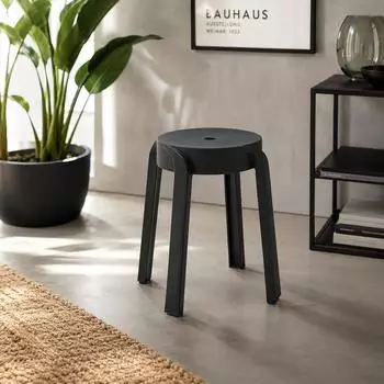 Mojawo Kunststoff-Hocker stapelbar, schwarz, 45cm, Innen & Au&szlig;en (4262500115240)