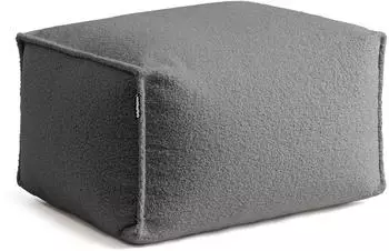 mokebo Pouf 'Block' Boucl&eacute; Teddystoff, rechteckig, anthrazit, 55x65x35cm