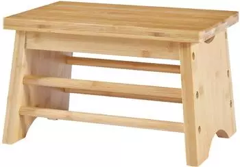 en.casa Ryslinge Tritthocker Bambus, bis 100kg, 33x22x20cm