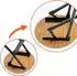 Spetebo Klapphocker rund, Metall, schwarz, dunkle Holzoptik, 47x30cm (5074)