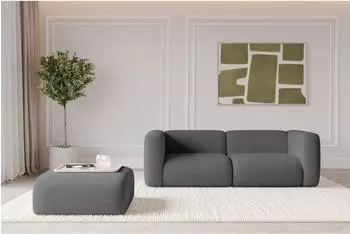 ALTDECOR Mira-Puf modularer Sitzhocker Boucl&eacute; platin 91x40x89cm (800002005272)