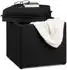 Relaxdays Sitzhocker mit Stauraum, schwarz, 42x40,5x40,5cm