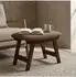 Relaxdays Fußhocker, Holz & Stoff, gepolstert, 29x40x25cm, braun