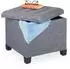 Relaxdays Sitzhocker mit Stauraum 40l, grau, 45x42x45cm