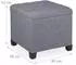 Relaxdays Sitzhocker mit Stauraum 40l, grau, 45x42x45cm