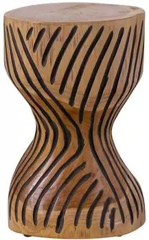 Massivmoebel24 UNIKA Hocker #101 Teak Wurzel, natur lackiert (54-120-901-0001)