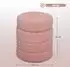 HomCom Runder Polsterhocker Teddysamt-Optik, rosa, Ø40x45cm