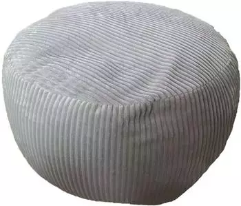 Relaxdays Pouf Cord, rund, hellgrau, HxD 35x50cm (10051824_940)