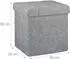 Relaxdays Sitzhocker faltbar, Stauraum 40L, grau