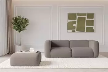 ALTDECOR Mira-Puf modularer Sitzhocker Bouclé dunkelbraun 91x89x40cm (800002005277)