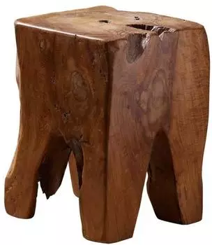 Massivmoebel24 Unika 155 Hocker Teak-Wurzel 30x30x40cm natur lackiert (54-100-901-0055)