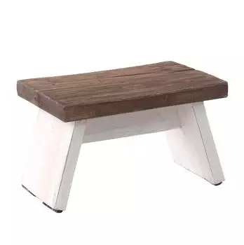 DESIGN DELIGHTS Fu&szlig;hocker "Schemel" Recyclingholz, wei&szlig;-natur
