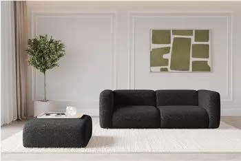 ALTDECOR Mira-Puf modularer Sitzhocker Velours schwarz 91x89x40cm (800002005285)