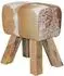 KADIMA DESIGN Sitzhocker Turnbock-Design Ziegenfell braun/weiß 40x30x47cm