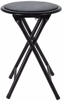 Mojawo Klapphocker PU-Polster schwarz &Oslash;30cm