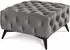 S-Style Möbel Chesterfield Whitby Polsterhocker, grau, Samt, schwarze Füße, 80x45x80cm