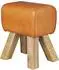 KADIMA DESIGN Turnbock Sitzhocker Echtleder, braun, 40x30x47cm