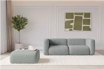 ALTDECOR Mira-Puf modularer Sitzhocker Velours hellgrün 91x89x40cm (800002005282)