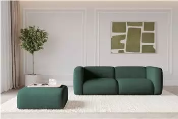 ALTDECOR Mira-Puf modularer Sitzhocker Velours dunkelgrün 91x89x40cm (800002005287)