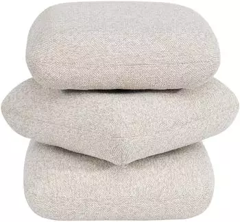 Duhome Hocker Boucl&eacute;-Stoff 360&deg; drehbar, haferfarben (9272D1)