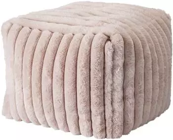 Home & styling collection Hocker aus Kunstfell, beige, 38x38x28cm (106978)
