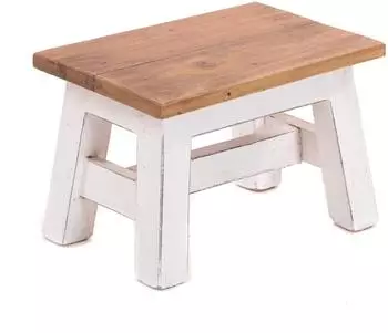 DESIGN DELIGHTS Hocker Monte Mahagoni Massivholz, weiß (30x20x21cm)