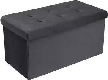 Woltu Sitzhocker mit Stauraum, faltbar, Samt (SH70gr)