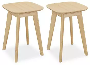 Relaxdays Sitzhocker aus Bambus, 2er-Set